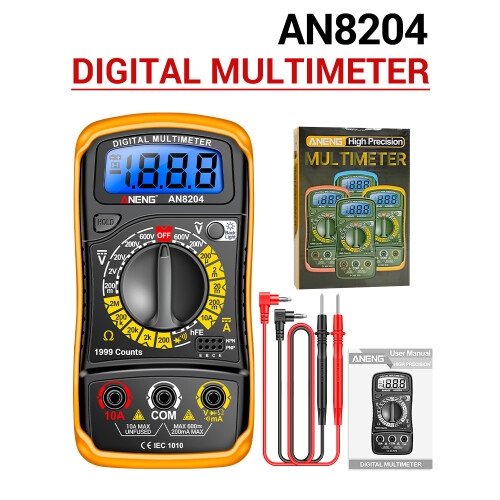 Multimeter 1999 Zählungen AC/DC Widerstand Diode Buzzer LCD