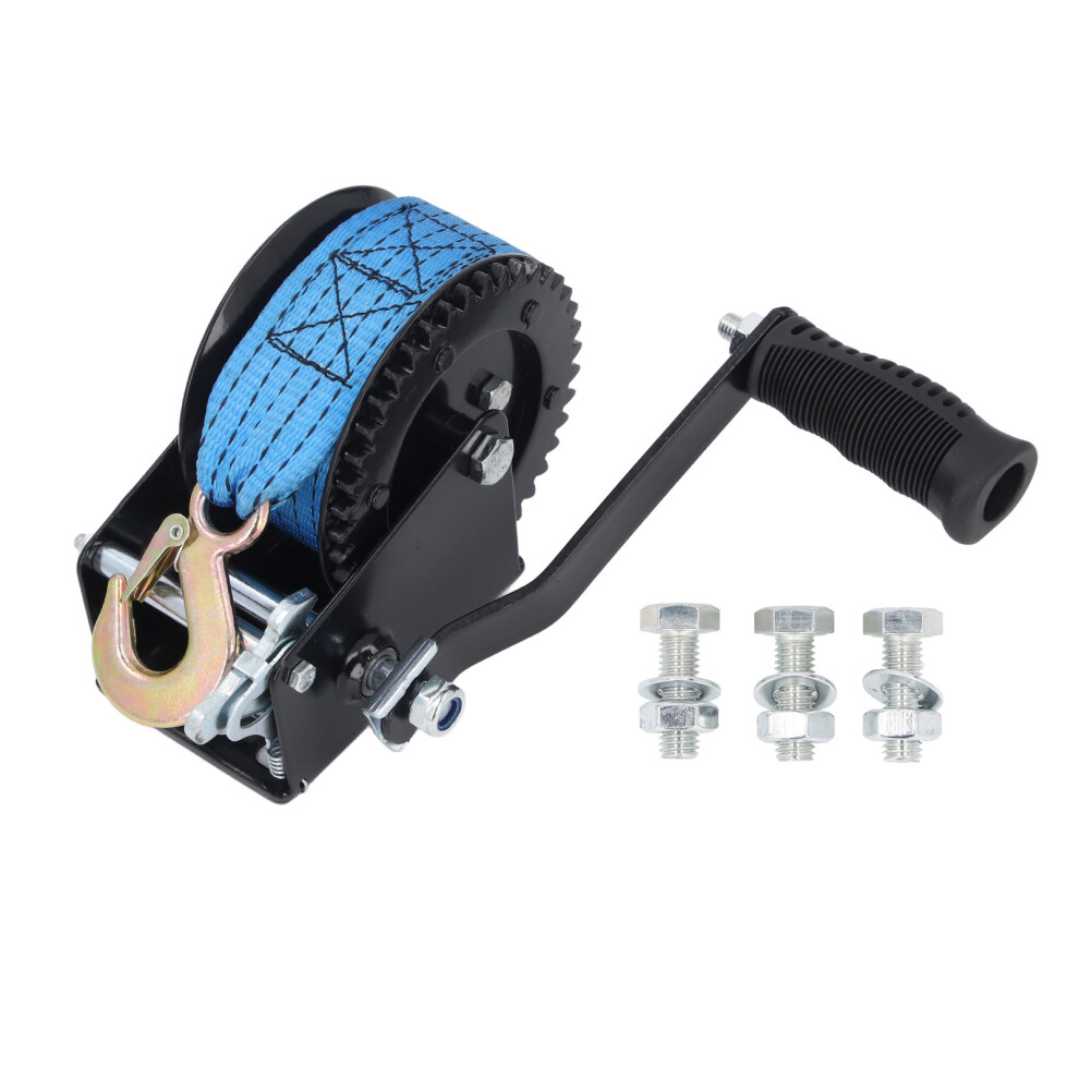 Hand Winch 1200Lbs 4.1:1 Gear Ratio 26Ft Belt For Boat Trailer 323163273747
