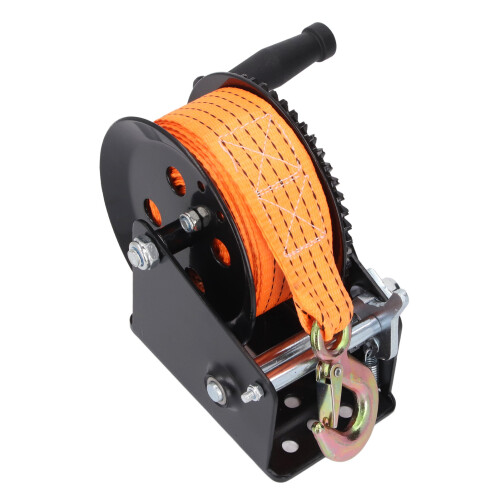 Handkurbel-Winde 1600lbs, 32ft Gurt, Doppel-Ratsche 1