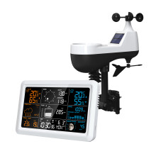 WiFi Smart-Wetterstation 7,5 Zoll Farbdisplay Temp Luftfeuchte Wind