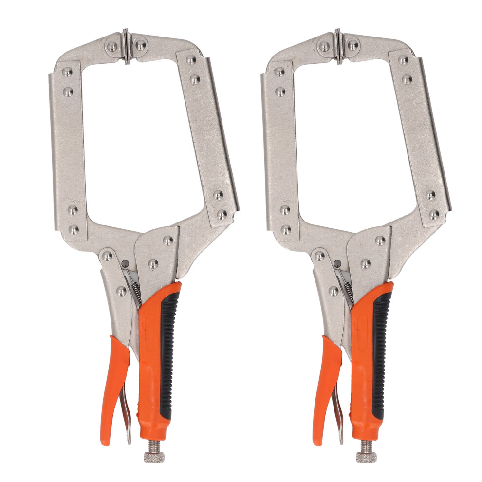 (14In) 2Pcs Heavy Duty C Clamp Pliers Set 14In Rotating Pads Woodworking Face 323163275475