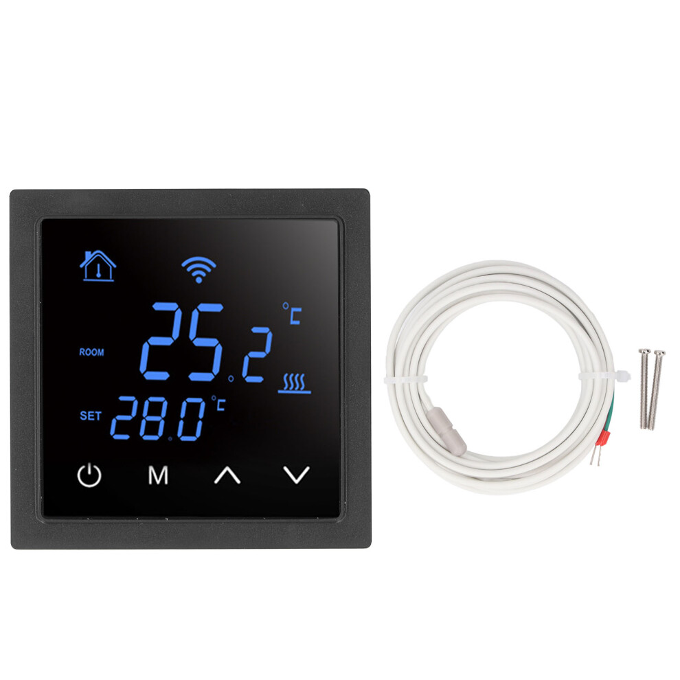(White) Wifi Smart Floor Heating Thermostat 16A Voice Ac85-250V Black 323163276366