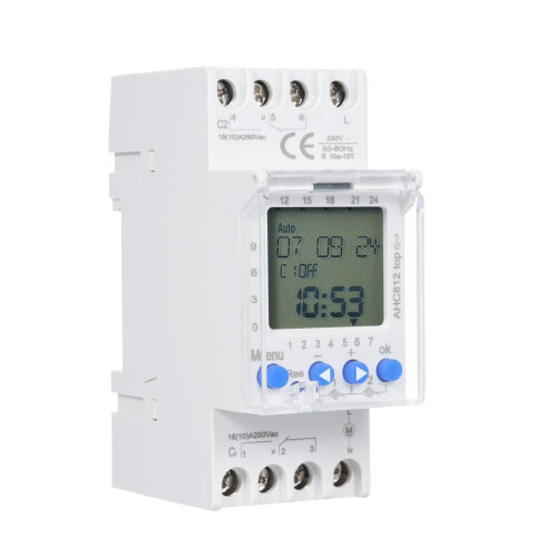 2-Kanal-Timer 230V 16A Wochenprogrammierbar Din Rail