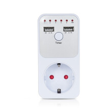3680W Timer-Steckdose Überspannungsschutz Dual USB EU