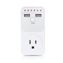 1800W Timer-Steckdose Überspannungsschutz Dual USB EU