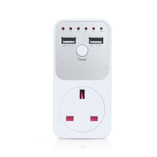 2900W Timer-Steckdose Überspannungsschutz Dual USB UK 1