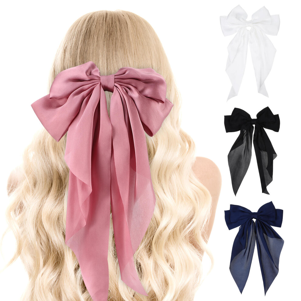 4 Stuks Stoffen Haarspeldjes Voor Vrouwen Met Lange Satijnen-image