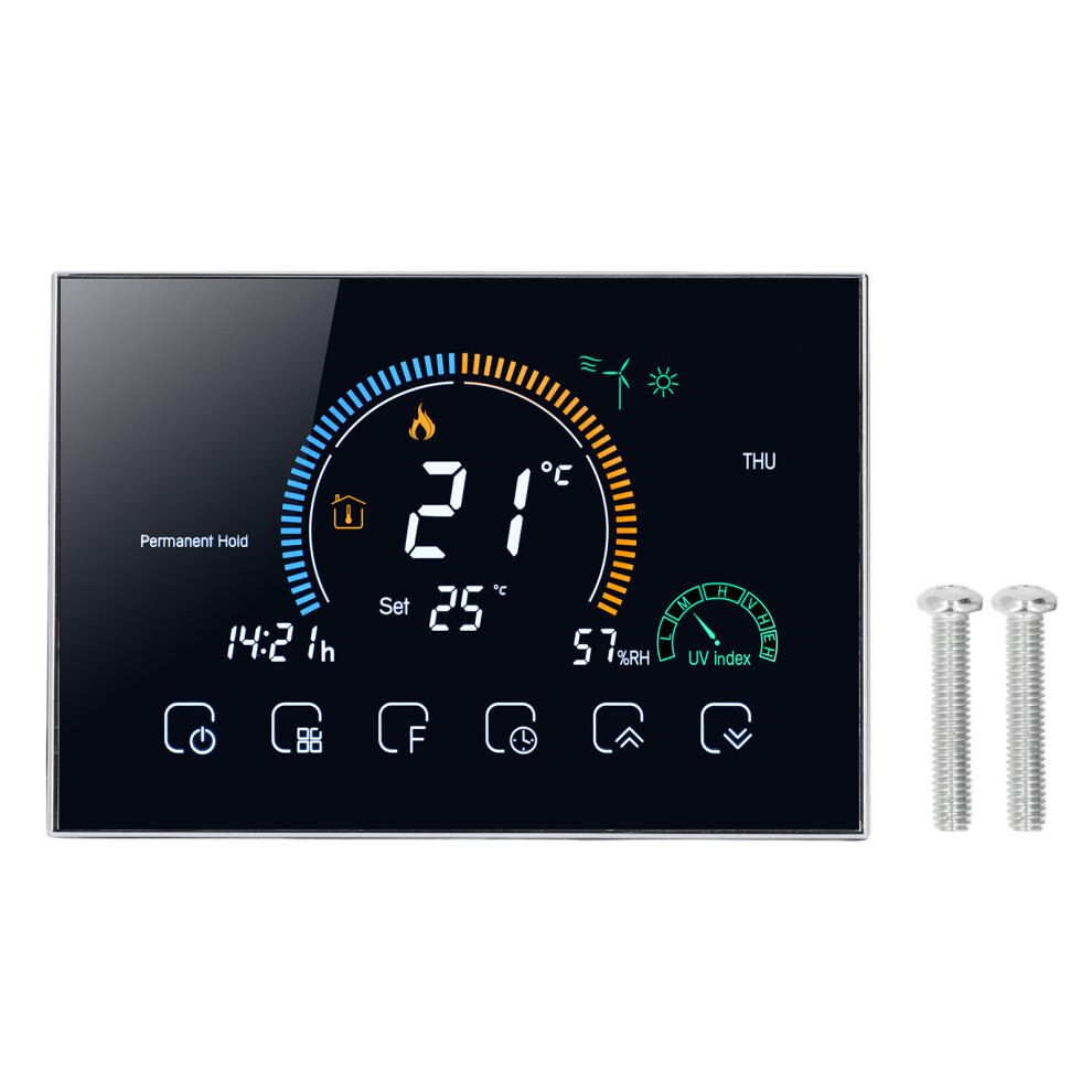 (Black) Smart Thermostat Wifi Lcd 95-240V Floor Heating 16A Black 323163278087