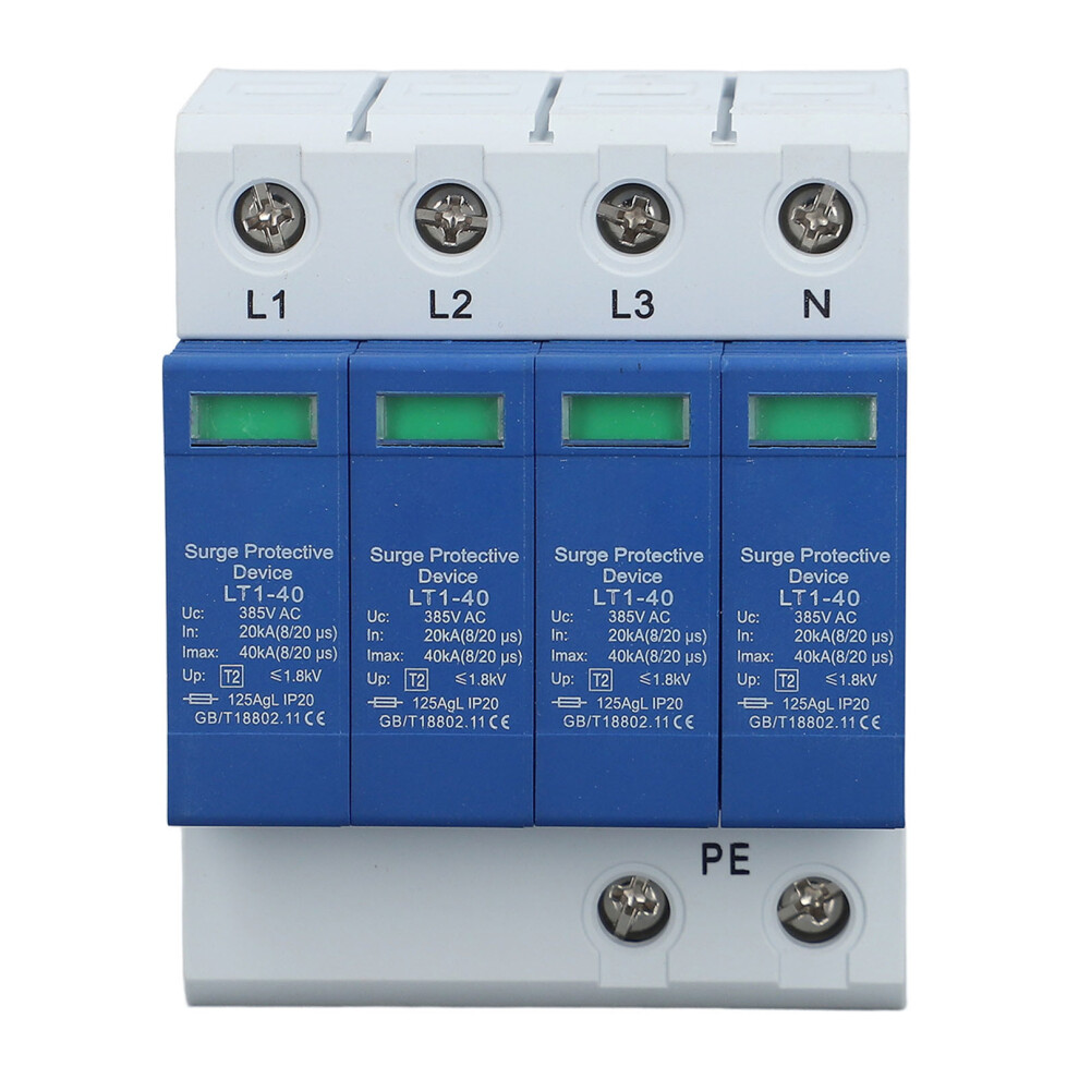 Ac Surge Protector 4P 40Ka 35Mm Rail Ac385v Status Indicator 323163278964