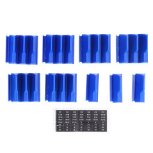 (Blue) Geometric Wrench Organizer 20 Slots Magnetic Rack 6mm-38mm Blue