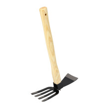 Karbonstahl Handhacke mit Holzgriff für Garten