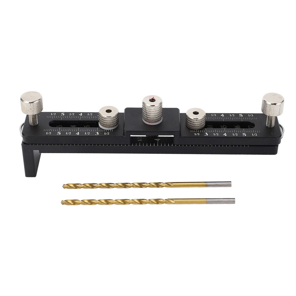 (Black) Cabinet Handle Template Tool Aluminum Alloy Drill Guide Black 323163279978
