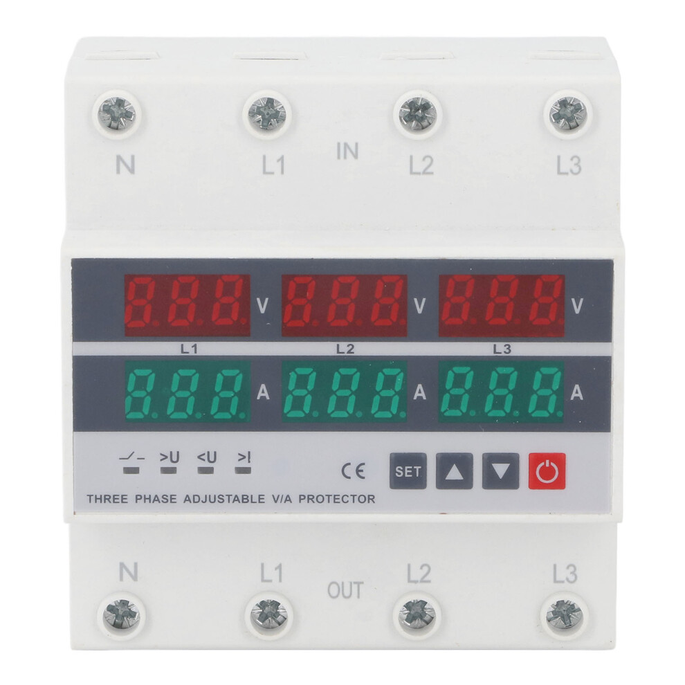 3 Phase Over Under Voltage Protector Ac120-300V 63A Din Rail 323163280035