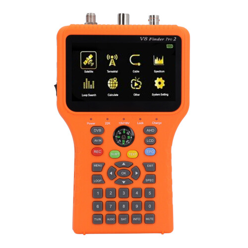 (US Plug) 4.3in Sat Signal Meter DVB S2X T2 EU 1