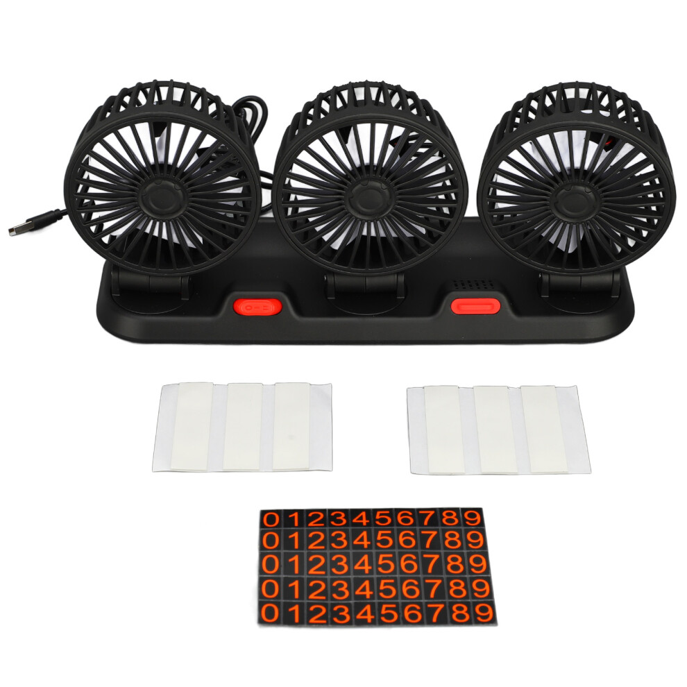 Usb 3-Head Car Fan 2 Speeds 360 Rotatable With Aroma Box 323163287225