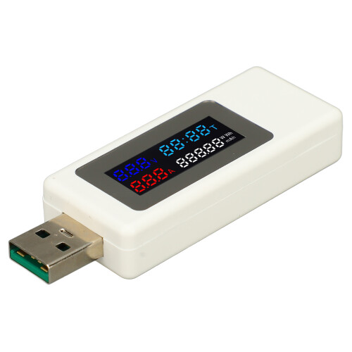 USB Tester 6-in-1 Multimeter Farbdisplay DC4-30V 2