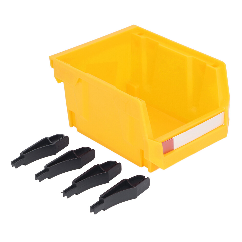 (Yellow) Wall Mounted Stackable Tool Bin Screw Organizer Yellow 323163288086