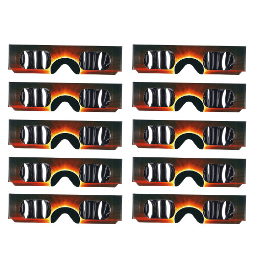 (B) 10Pcs Solar Eclipse Glasses Eye Protection for Kids Adults A