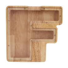 Holz-Sparbüchse in Buchstabenform F für Kinder
