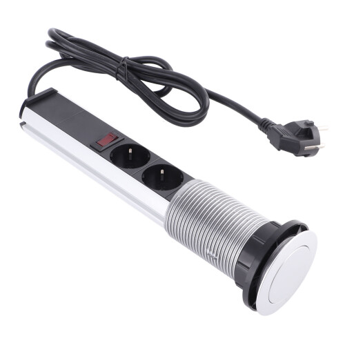 Pop-Up-Steckdose 3-fach USB Aluminium AC250V 2