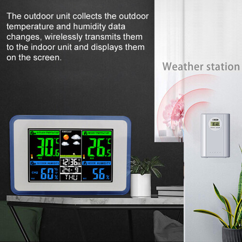 Drahtlose Wetterstation 433MHz Temp Feuchte Vorhersage 2