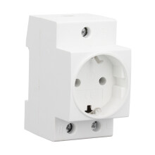 (EU AC250V 10 16A) DIN Rail Socket Protective Contact Outlet 10-16A 250V EU