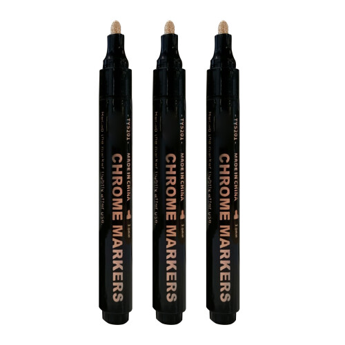 3x Chromspiegel-Farbsprühstifte 0,7/1/3mm Kupfer