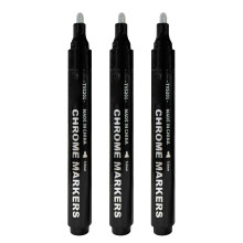 3x Chrom-Lackstifte 0,7+1+3mm Spitze Silber