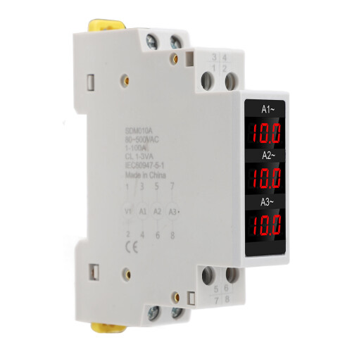 3-Phasen-DIN-Schienenvoltmeter LED Digital AC80-500V 2