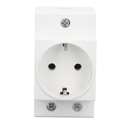 (EU AC250V 10 16A) DIN Rail Socket Protective Contact Outlet 10-16A 250V EU 1