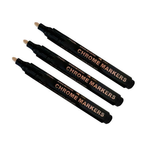 3x Chromspiegel-Farbsprühstifte 0,7/1/3mm Kupfer 1