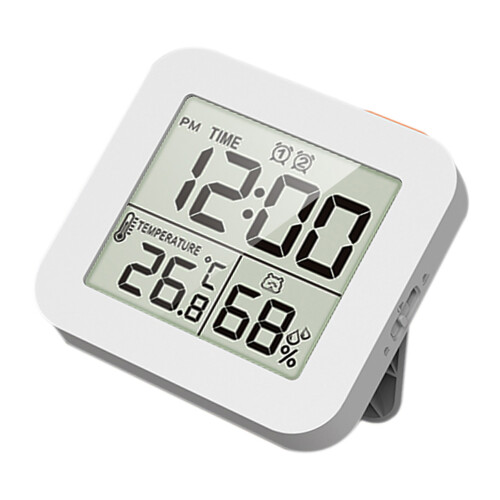 LCD Digital Hygrothermograph Temp Meter Timer 2 Alarme 2