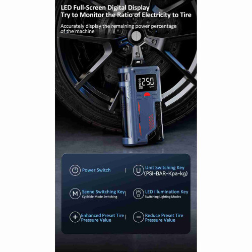 Portable Car Jump Starter 10000mAh with LED Light 2