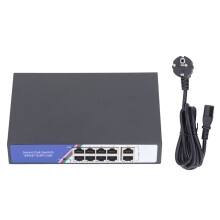 (EU Plug) 10-Port PoE Switch 20Gbps Metall 100-240V US