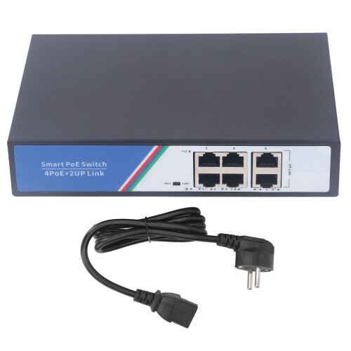 (EU Plug) 6 Port Ethernet Switch 12Gbps 100-240V US Plug
