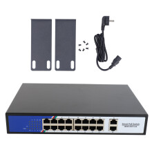 (EU Plug) 18 Port Intelligent Ethernet Switch Home Office Hub 100-240V US Plug
