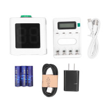 (US Plug) Wiederaufladbare Poker-Zeitwürfel-Timer 1,4 Zoll Weiß 100-240V UK