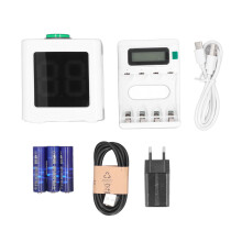 (EU Plug) Wiederaufladbare Poker-Zeitwürfel-Timer 1,4 Zoll Weiß 100-240V UK