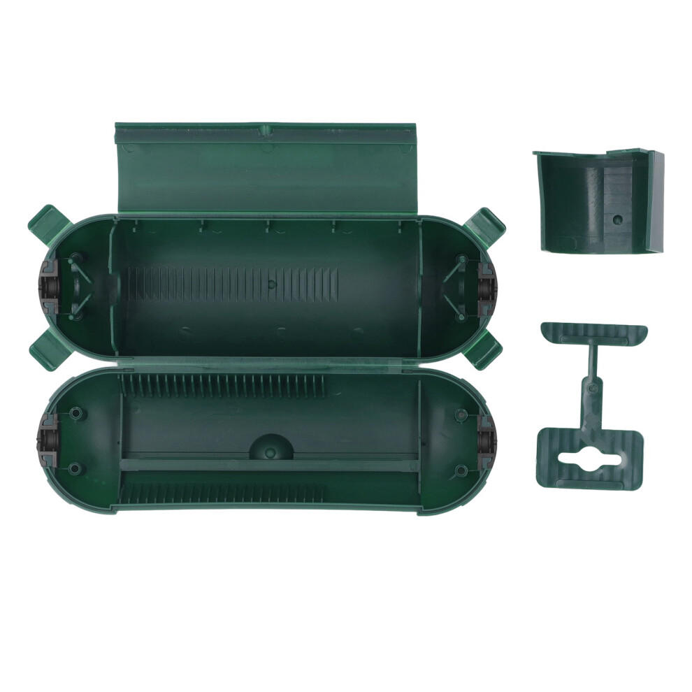 (Green) Outdoor Extension Cord Safety Cover Abs Dual Closure Green 323163296906