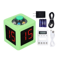 (US Plug) Würfel-Timer 1,4 Zoll LED 4-seitig Countdown Stoppuhr US-Stecker