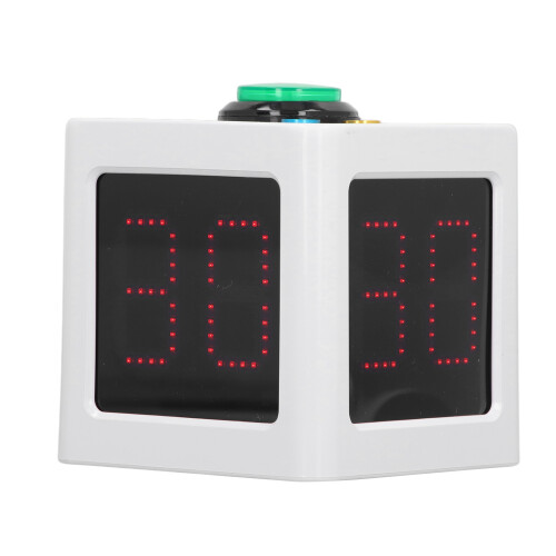 (US Plug) Rechargeable Poker Shot Clock 1.4in Cube Timer White 100-240V UK 2