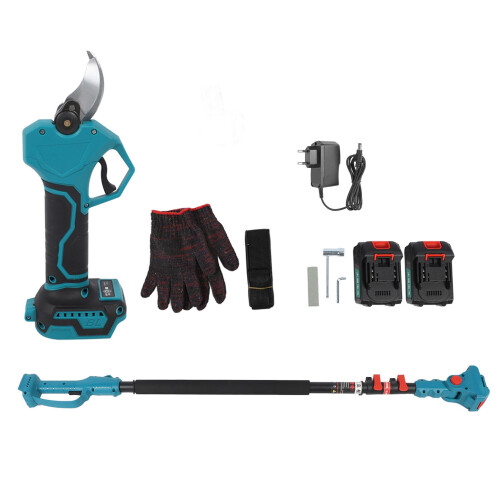 (EU Plug) Cordless Pruning Shears Rechargeable Adjustable Extension Pole 110V