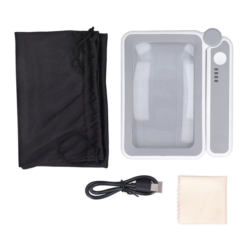 Handheld Magnifying Glass 4x 10 LED Rechargeable Reading Magnifier
