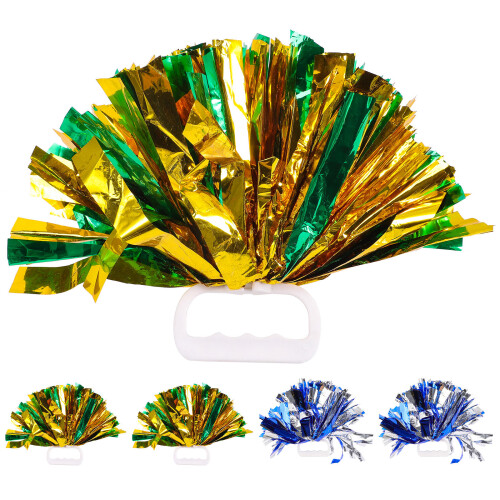 4 Stuks Metalliek Cheerleading Pompons Handprop 2