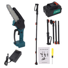 (US Plug) 2 in 1 Cordless Pole Saw 21V Battery Mini Chainsaw for Tree Trimming