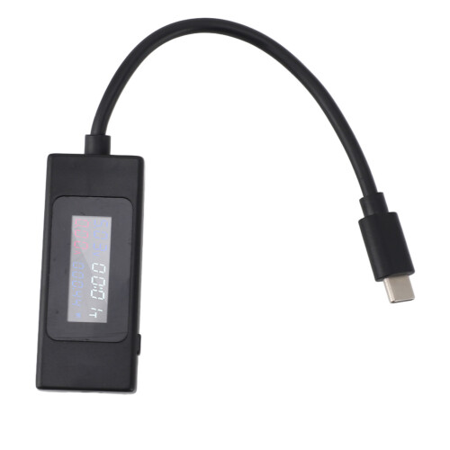 (Black) USB-C Tester LCD-Farbbildschirm Spannung Strom