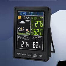 Drahtlose Wetterstation mit Farbdisplay, Alarm, USB-Ausgang