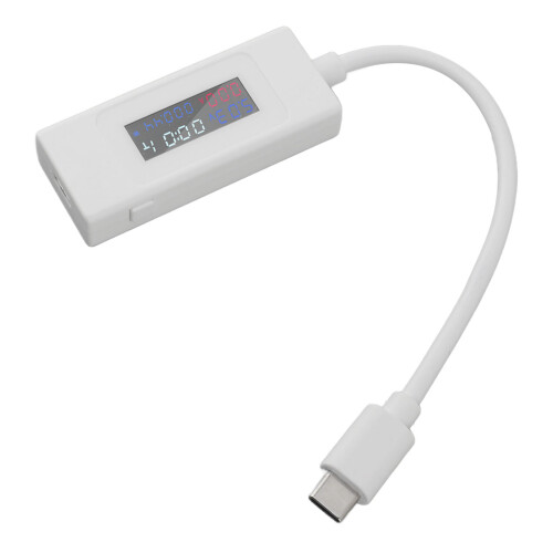 (White) USB-C Tester LCD-Farbbildschirm Spannung Strom 2
