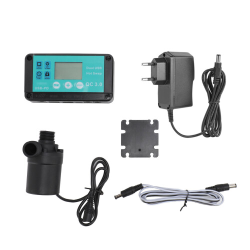(EU Plug) Solarwasser-Pumpen-Set einstellbar 100-240V US-Stecker