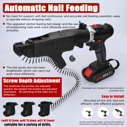 Lithium Electric Drill Chainscrew Converter Cordless Nailer 1
